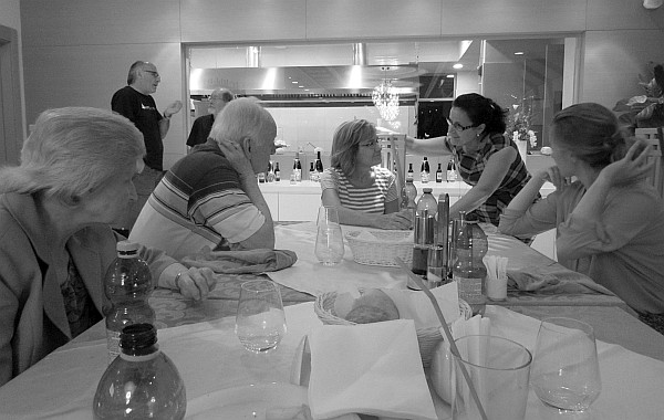 various people at dinner