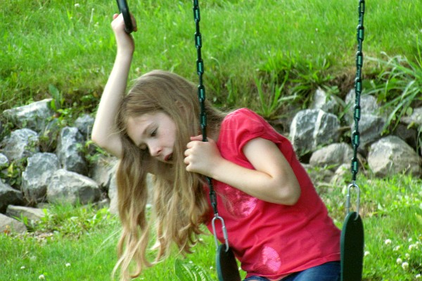 Maya on the swings