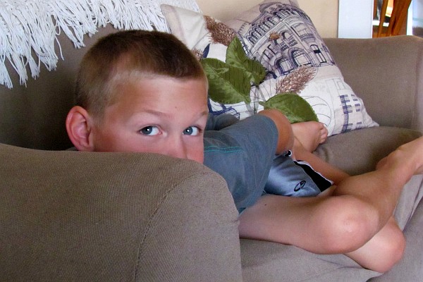 Jared peeks to see I notice him