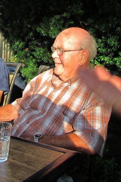 Dad enjoys a good conversation