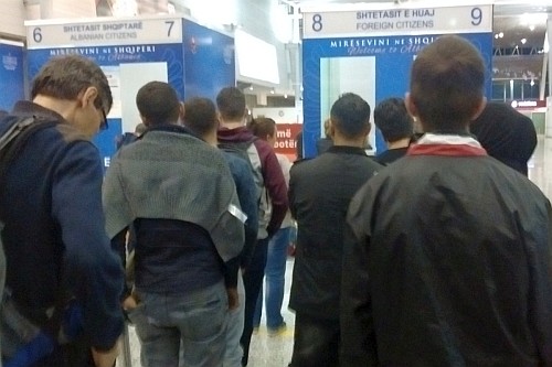 we arrived at Albanian immigration