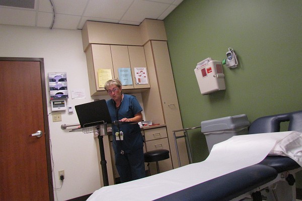 visiting the surgeon's office