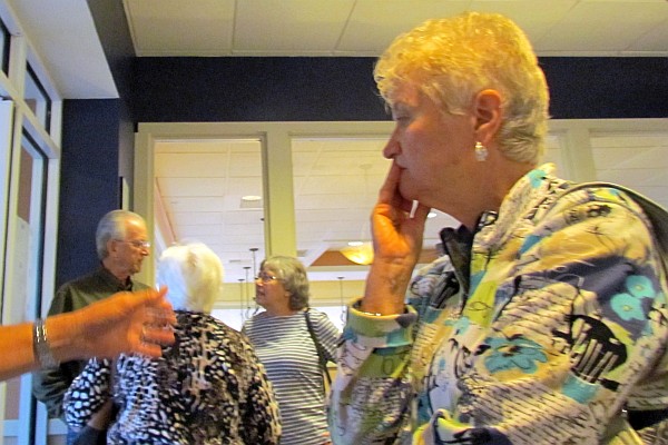 Rita Steiner ponders a conversaiton