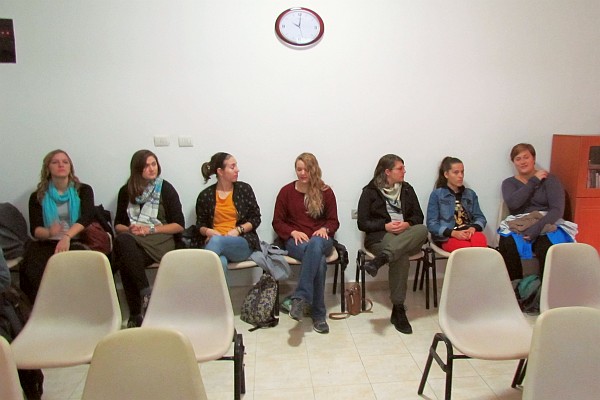 World Race women fill in the back row at church