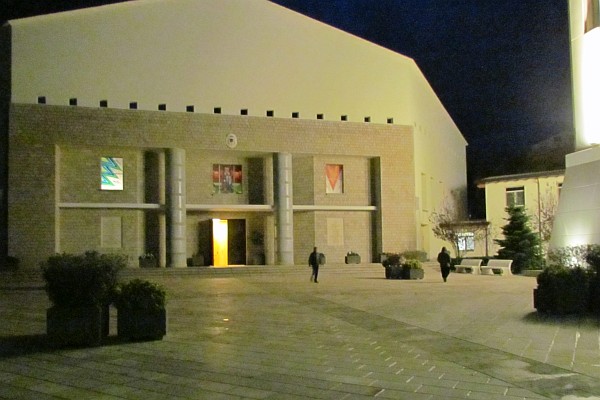 Catholic ccathedral at night