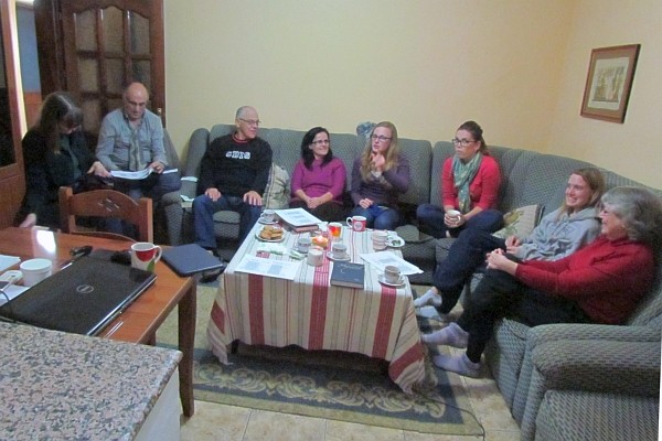 Bible study in our apartment