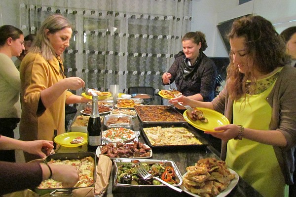 the table was spread with way too  much food for us to eqt it all gone