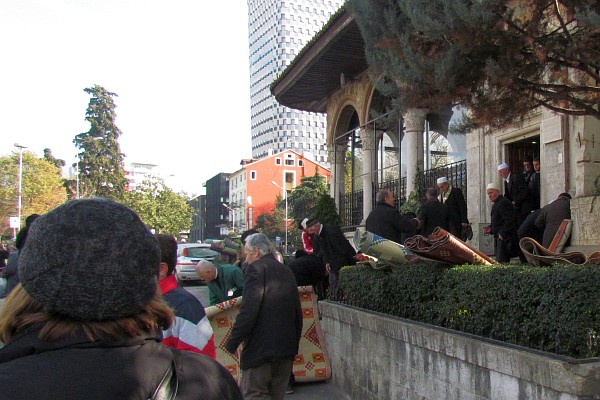 the morsque in Tirana after prayers