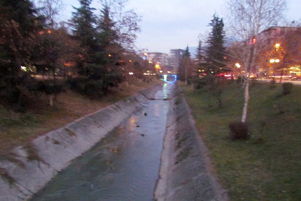 the Lana River as evening fell on New Year's Day