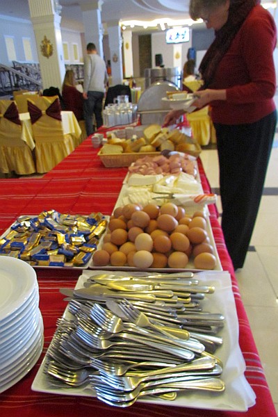 the breakfast buffet