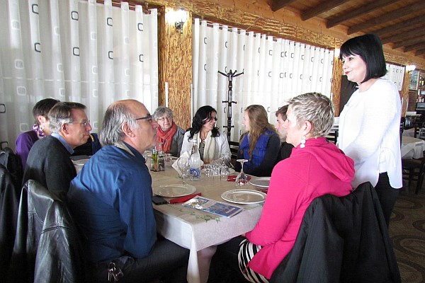 placing our orders for seafood and salads, etc.