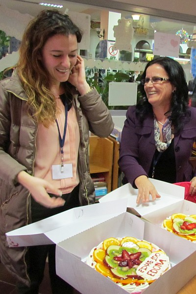 Edona celebrates her birthday with a cake