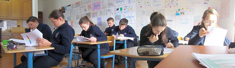 composite of my Chem 11 class taking a test