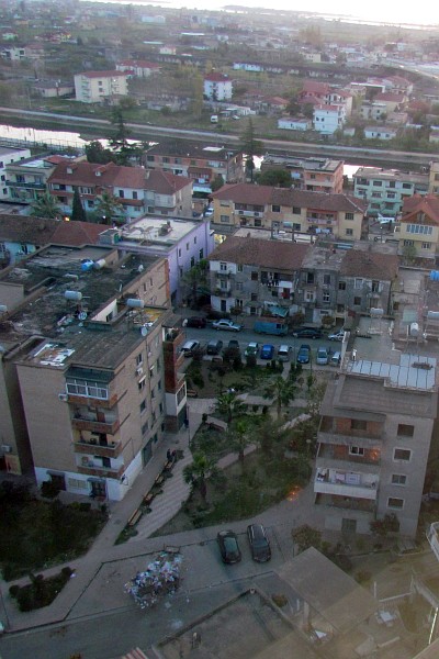 looking at our apartment building