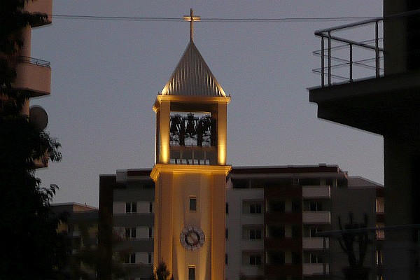 the bells ringing in the Catholic Cathedral