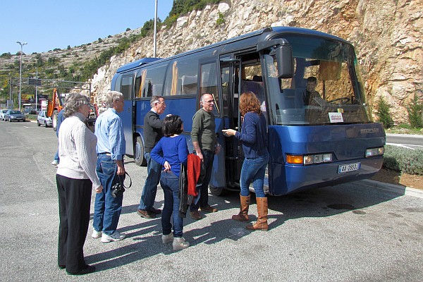 reloading our tour bus