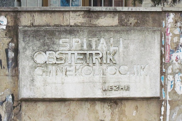 he sign for the Maternity Hospital in Lezhë