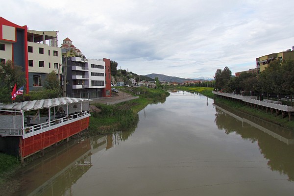 Drini River is muddy from recent rains