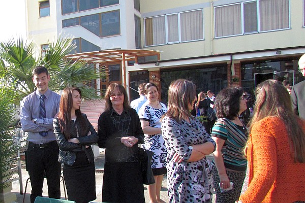 teachers waiting for a photo