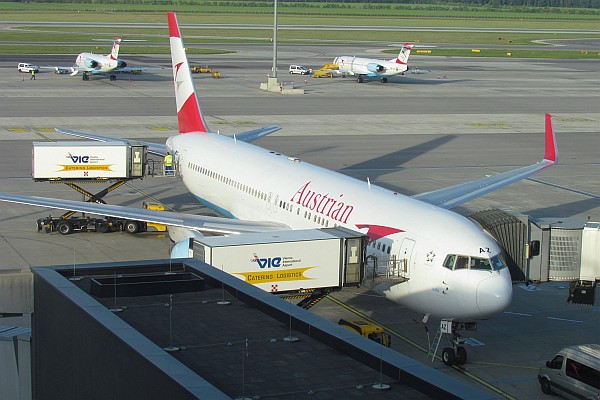 waiting for our Austrian Airline flight