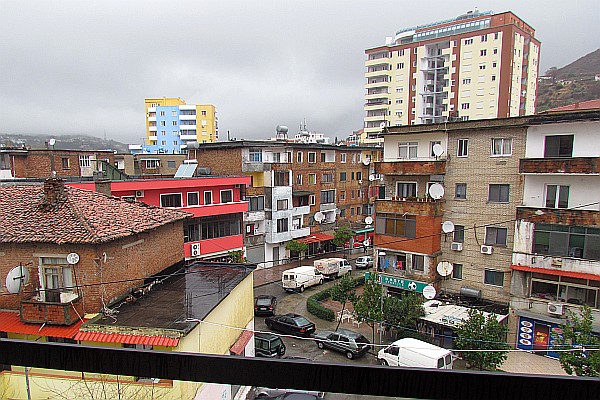 looking from the balcony of our appartment to the street below
