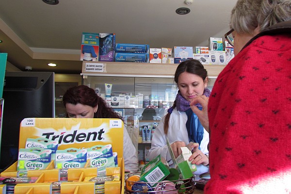 visiting a pharmacy