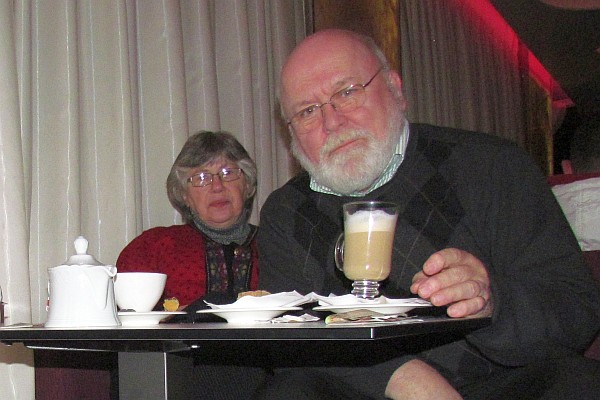 drinking a cappuccino and latte