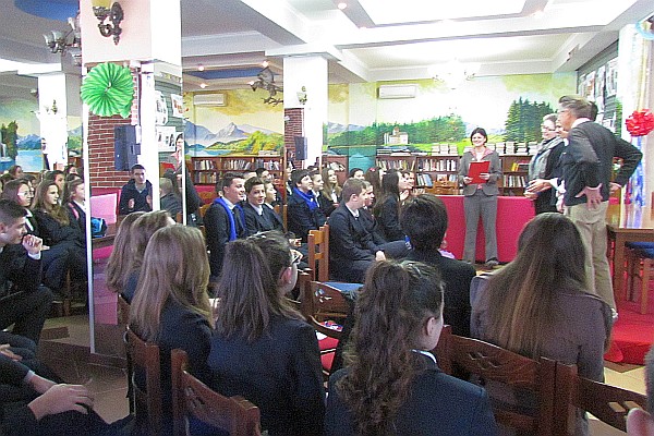 all-school assembly introduced to new faculty