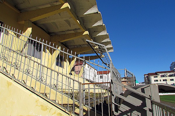 the stadium bleachers