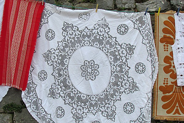 some of the sloth items made by local persons for sale insdie the castle