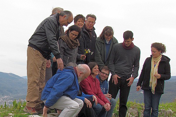getting read for a group picture