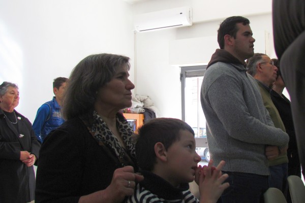 Dile and grandson in church