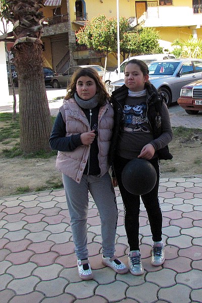 two school girls playing in the park
