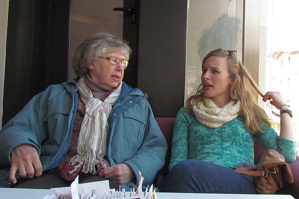 Elsie and Katrina are visiting together in My Bar