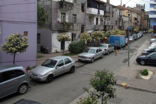 looking down our street from our apartment