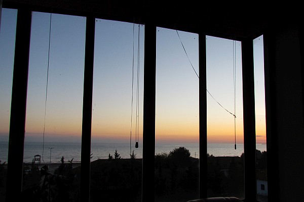 the Sun sets over the Adriatic Sea as our first session begins