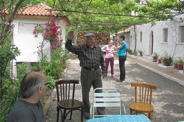 Inda's grandpa welccomes us to their home