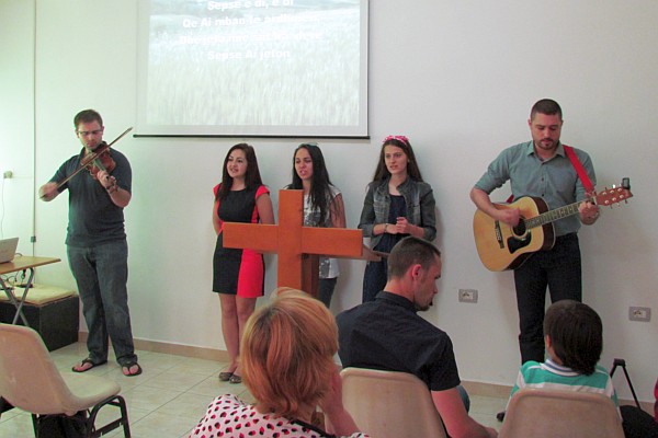 the worship group at church