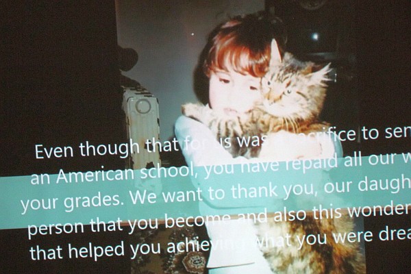 a video of the class was created and shown of them as children