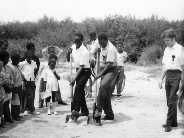 groundbreaking for a church building in 1973