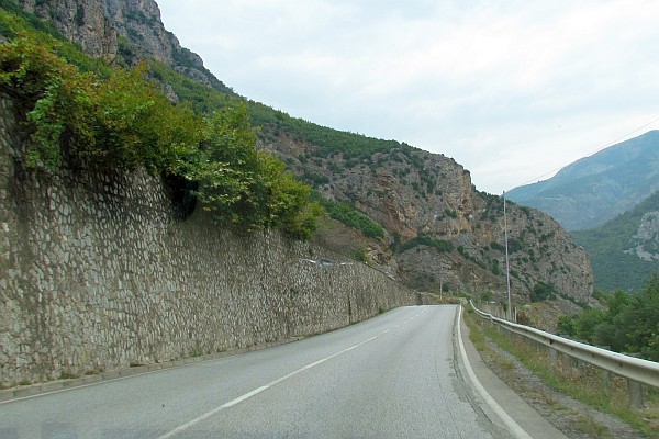 a short tunnel on the road east from Tirana, Albania