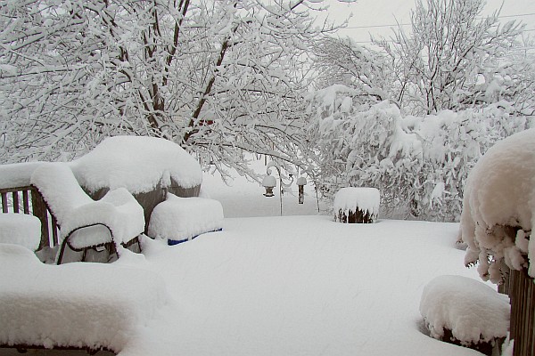 morning snow accumulation of one foot