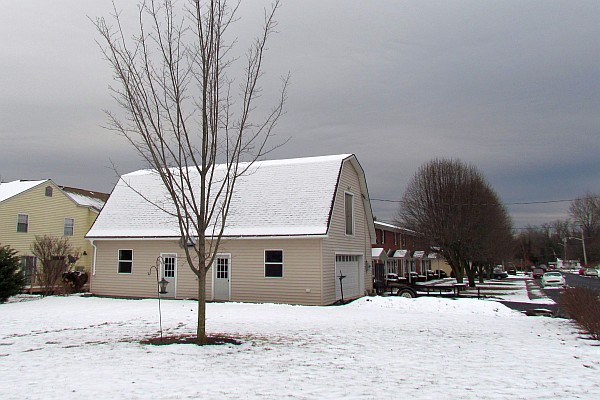snow on a shed in Harrisonburg, VA, USA
