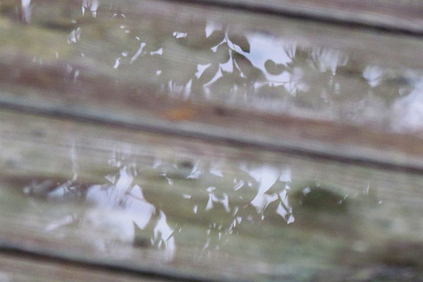 rain puddles on our deck