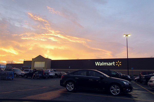 sxunset over Walmart