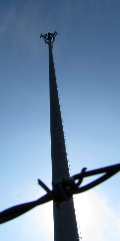 close to a cell phone tower and looking up