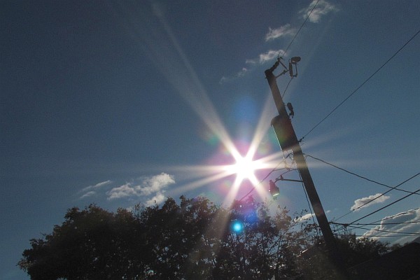 early morning Sun with camera optical effects