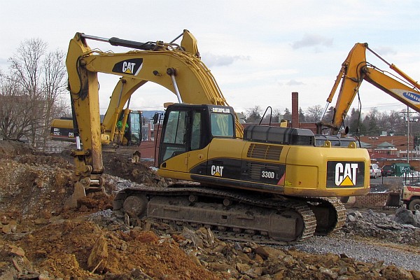 a close-up of one of these backhoes