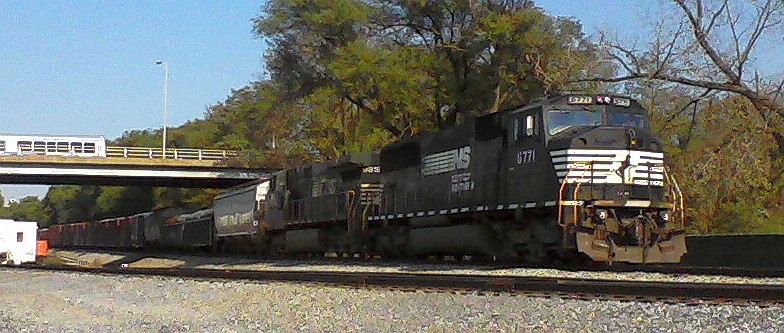 a long train with NS 6771 & 9819 as engines