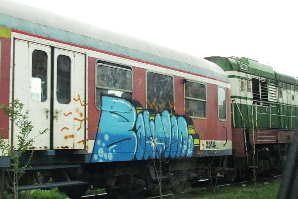 Albanian passenger cars with colorful graffiti